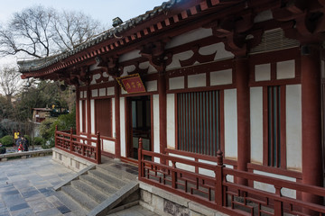 HUAQING, CHINA, 25 DECEMBER 2017: Beautiful chinese traditional architecture in Huaqing Palace