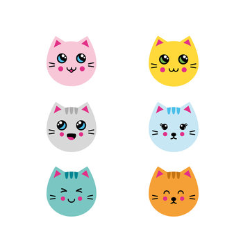 Vector illustration set with cats