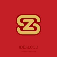 Z and S initial logo. ZS - Vector design element or icon. Initial monogram logotype.