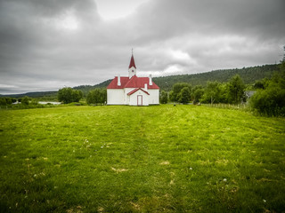 Fototapeta premium Karasjok wooden church, Lapland, Norway