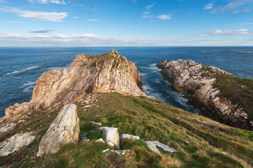 Fototapeta na wymiar idyllic landscape, bay and cliffs in Asturias, Spain.