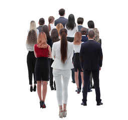 Obraz premium Back view group of business people. Rear view. Isolated over white background.