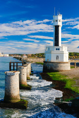 Fototapeta premium Phare, plage, Pays Basque, Anglet