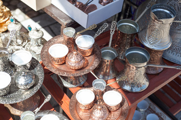 traditional tea, coffee pot at a marketplace in Sarajevo, Bosnia and Herzegovina