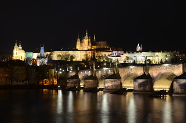 Charles Bridge in Prague by night