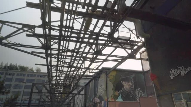 Pipelines in Strijp-S in Eindhoven. An industrial work and living area in North-Brabant in The Netherlands.