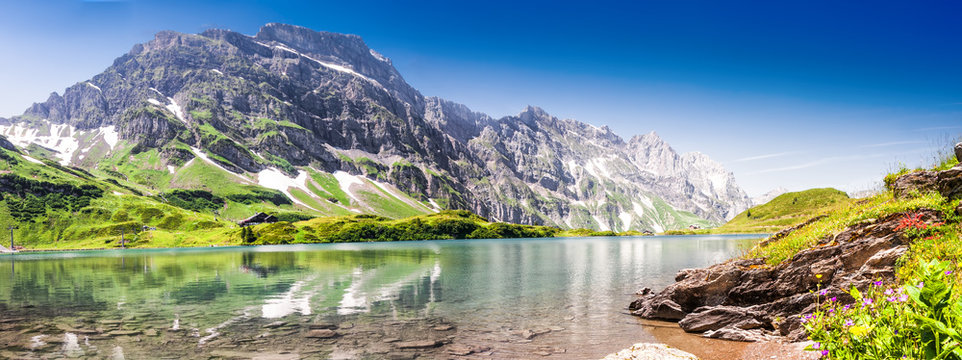View of Trubsee, Engelberg, Switzerland, Europe.