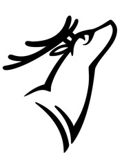 Deer. Stylized reindeer head. Logo with a deer outline. Christmas deer for decor. A deer is a winter animal.