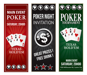 Poker invitation event vertical flyer