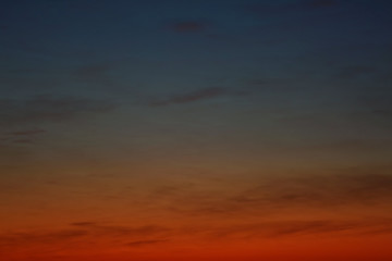 Picturesque view of beautiful sky lit by setting sun