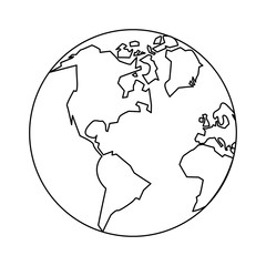 World earth symbol in black and white