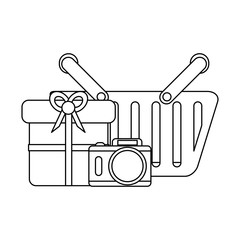 Shopping business concept in black and white