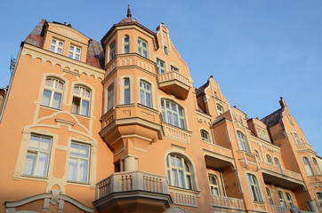 Fototapeta na wymiar Art Nouveau tenement house in Olsztyn Poland