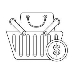 Shopping business concept in black and white