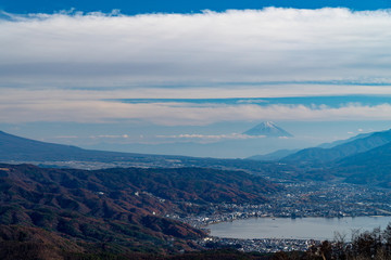高ボッチ高原から望む富士山（日本の絶景）