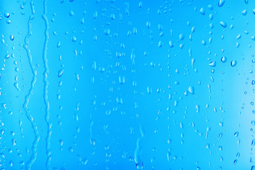 View of glass with water drops, closeup