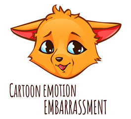 Cartoon emotion of fox -  embarrassment