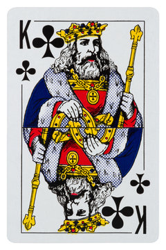 Playing card king of cross isolated on white
