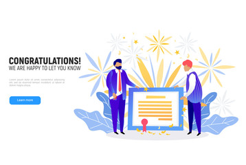 Gift certificate receiving. Award accomplishment