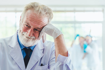 Portrait Science men working with chemicals in lab