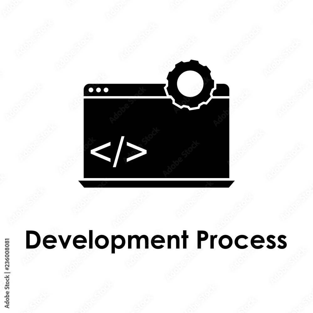 Poster laptop, coding, development process icon. element of business icon for mobile concept and web apps. 