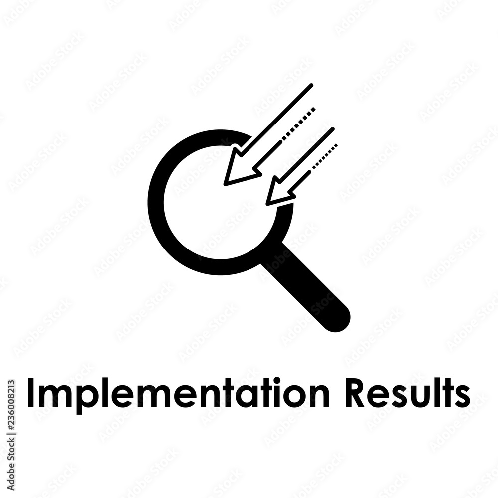 Poster magnifier, arrow, implementation results icon. element of business icon for mobile concept and web a