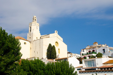church in the  top of village of Cadaques