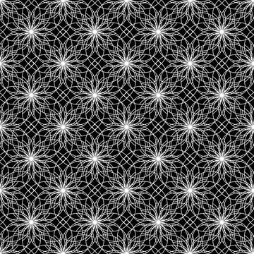 Openwork pattern of black color for a tablecloth, napkins. Tracery black seamless pattern. Vector ilustration.
