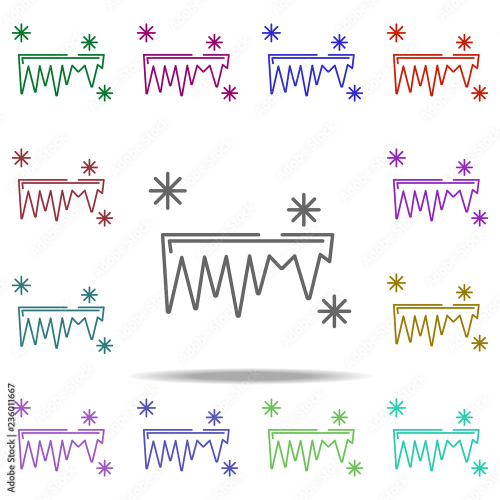 Poster ice snow concept line icon. elements of winter in multi color style icons. simple icon for websites,
