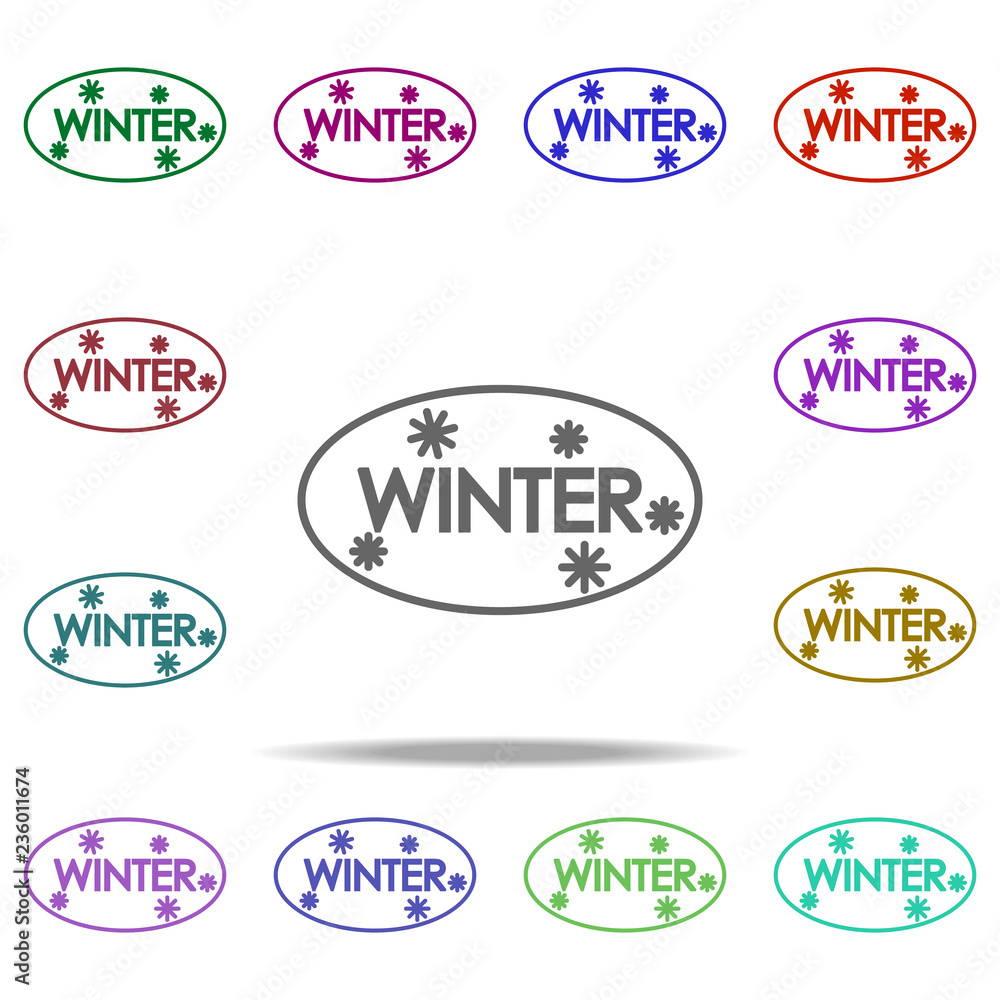Poster winter snow concept line icon. elements of winter in multi color style icons. simple icon for websit