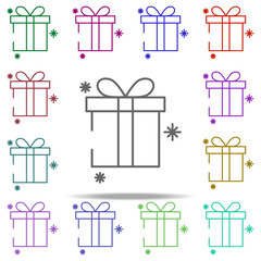 gift snow concept line icon. Elements of winter in multi color style icons. Simple icon for websites, web design, mobile app, info graphics