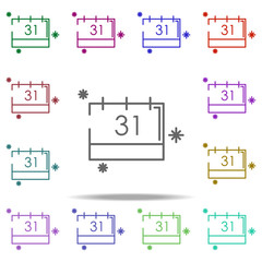 snow calendar concept line icon. Elements of winter in multi color style icons. Simple icon for websites, web design, mobile app, info graphics