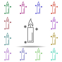candle snow concept line icon. Elements of winter in multi color style icons. Simple icon for websites, web design, mobile app, info graphics