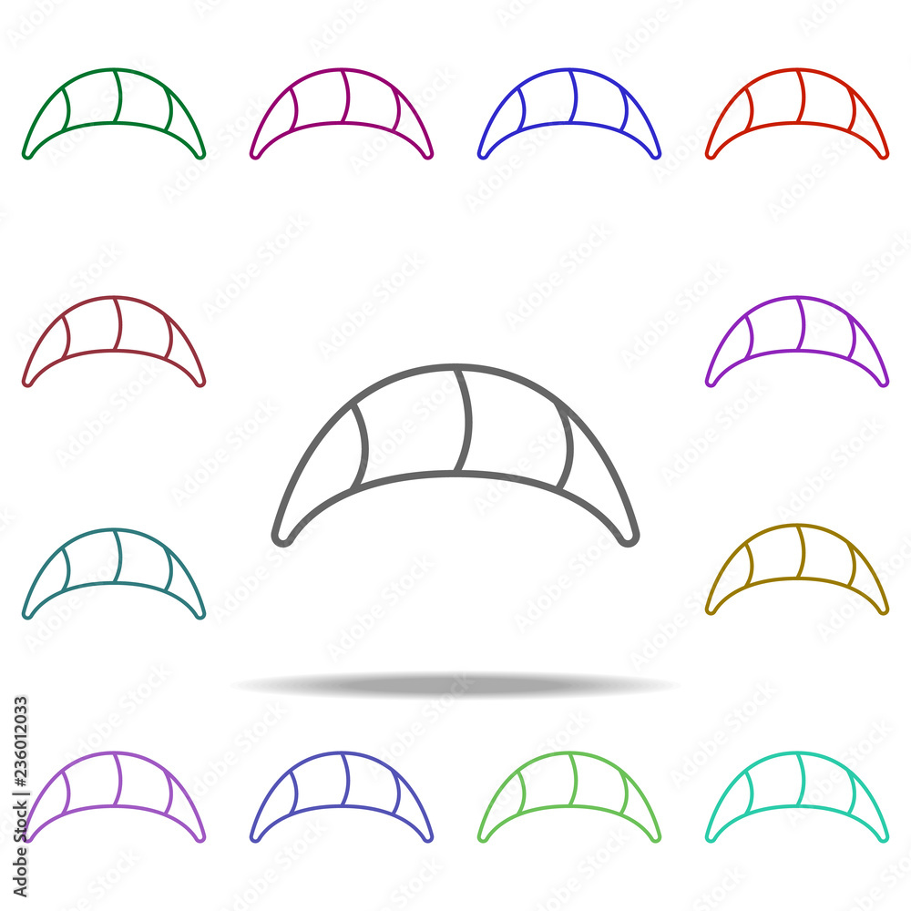 Poster croissants concept line icon. elements of fast food in multi color style icons. simple icon for webs