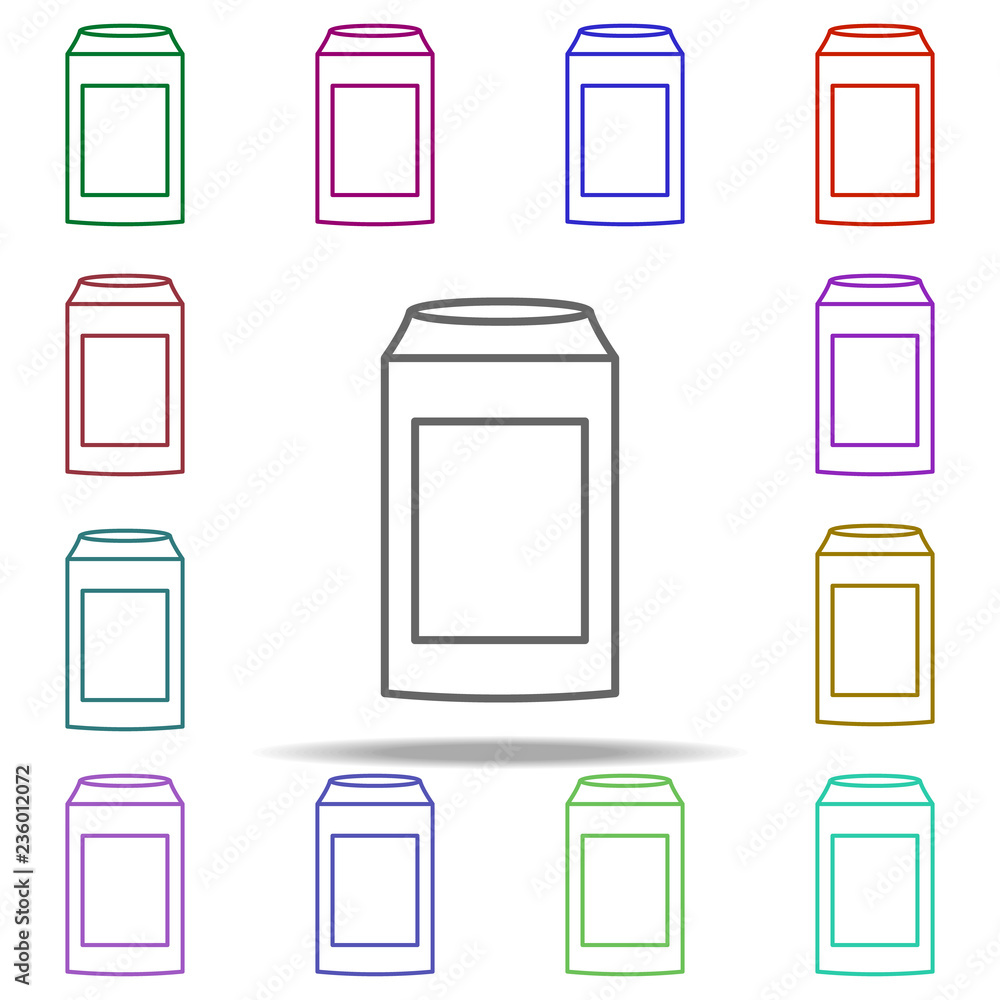 Poster can of cola concept line icon. elements of fast food in multi color style icons. simple icon for web