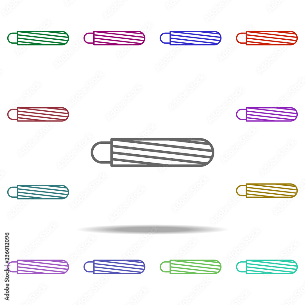 Poster sausage in dough concept line icon. elements of fast food in multi color style icons. simple icon fo