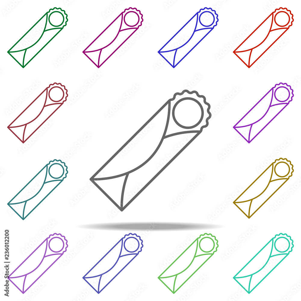 Poster tacos concept line icon. elements of fast food in multi color style icons. simple icon for websites,
