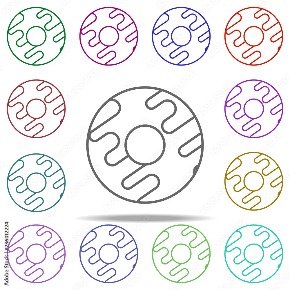 Poster bagel concept line icon. elements of fast food in multi color style icons. simple icon for websites,