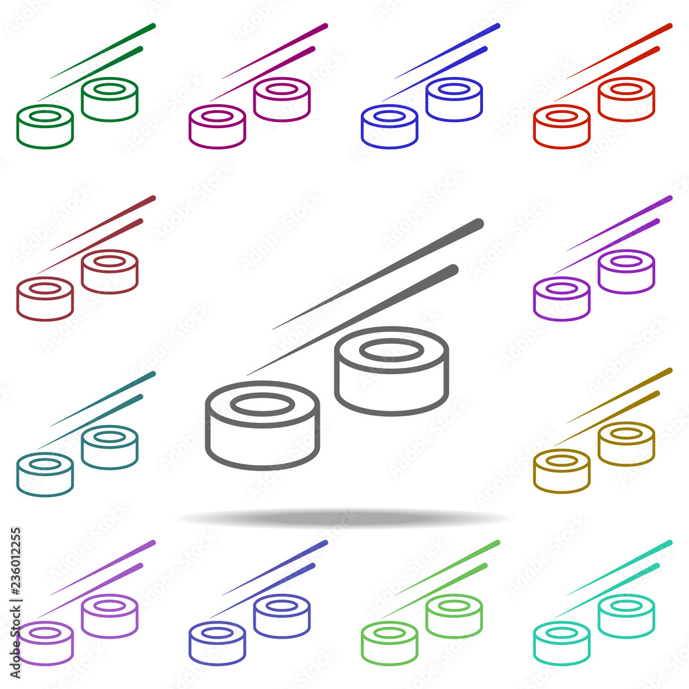 Poster sushi concept line icon. elements of fast food in multi color style icons. simple icon for websites,