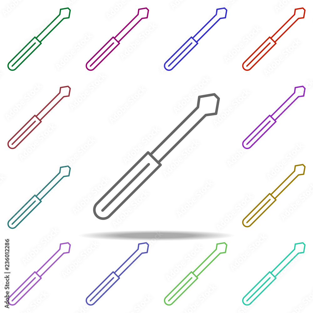 Poster screwdriver concept line icon. elements of construction tools in multi color style icons. simple ico
