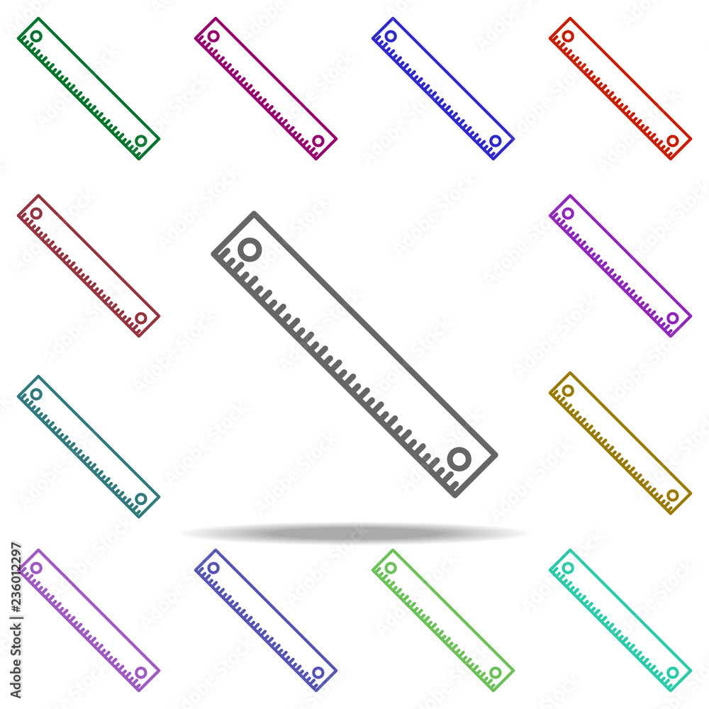Poster ruler concept line icon. elements of construction tools in multi color style icons. simple icon for 