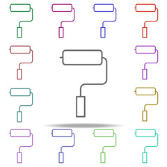 platen for painting concept line icon. Elements of construction tools in multi color style icons. Simple icon for websites, web design, mobile app, info graphics