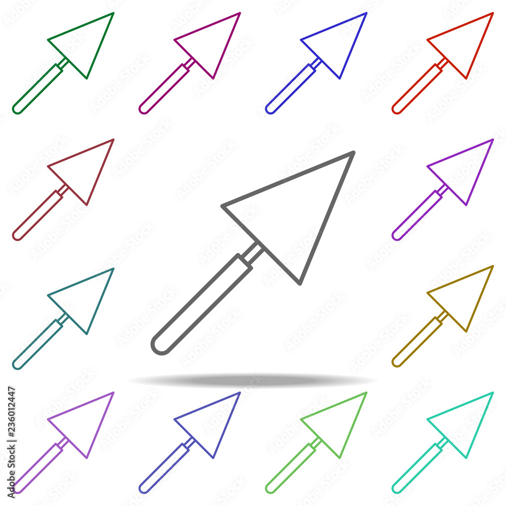 Poster putty knife concept line icon. elements of construction tools in multi color style icons. simple ico