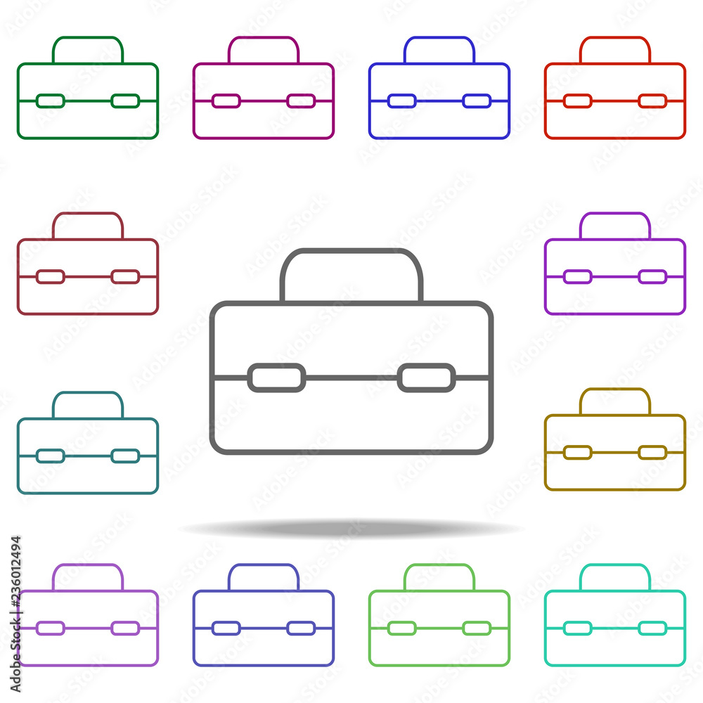 Poster instrument box concept line icon. elements of construction tools in multi color style icons. simple 