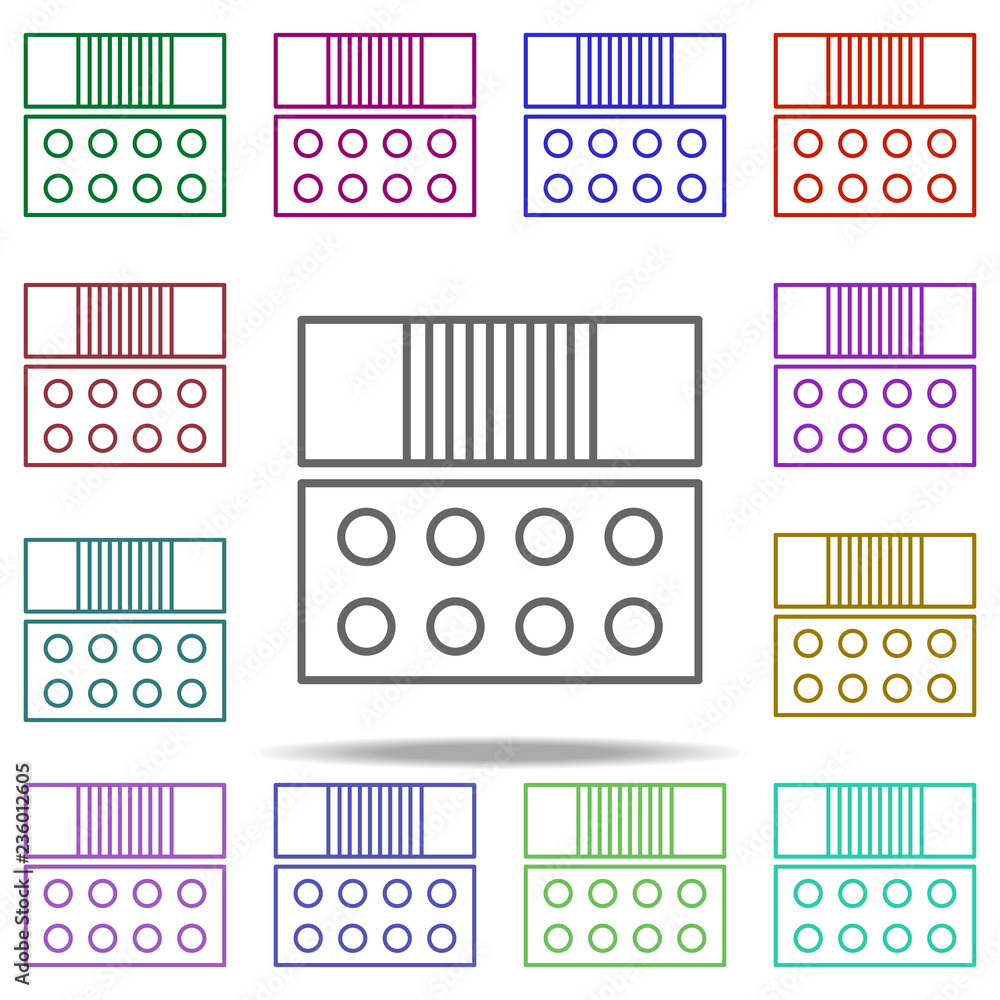 Poster brick concept line icon. elements of construction tools in multi color style icons. simple icon for 