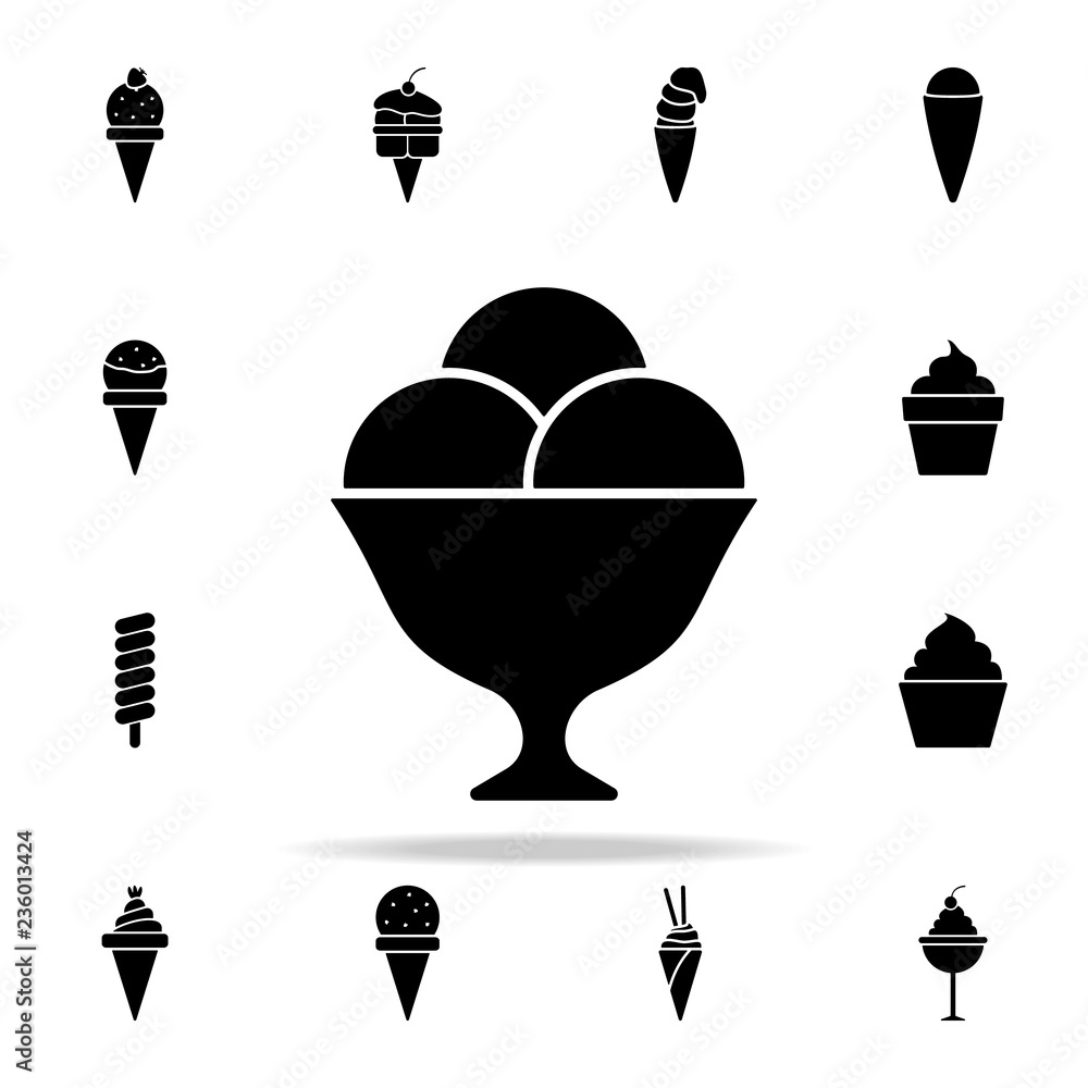 Aufkleber ice cream in a saucer icon. ice cream icons universal set for web and mobile