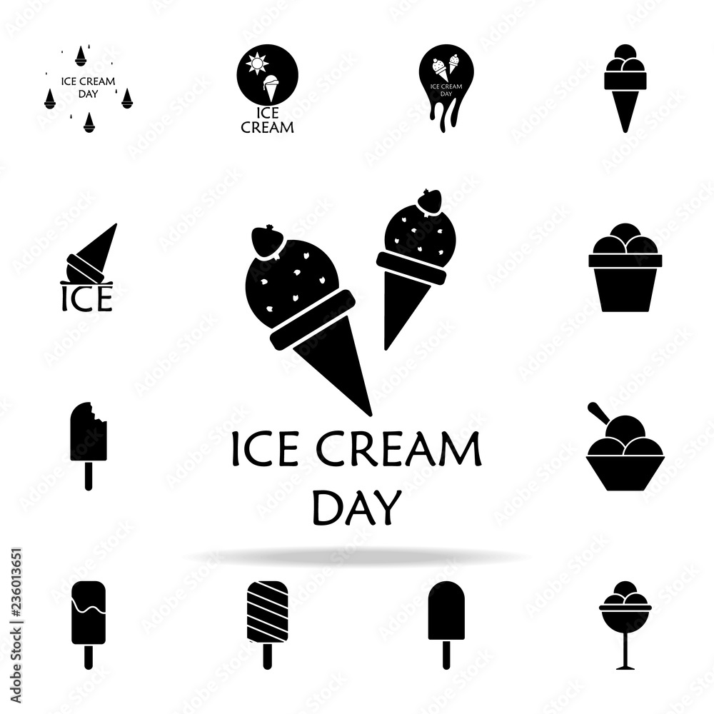 Poster day of the ice icon. ice cream icons universal set for web and mobile