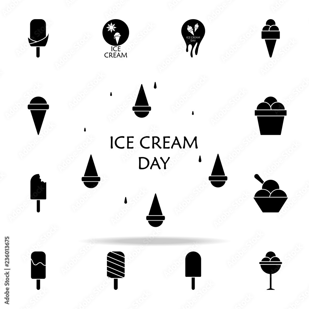 Aufkleber day of the ice icon. ice cream icons universal set for web and mobile