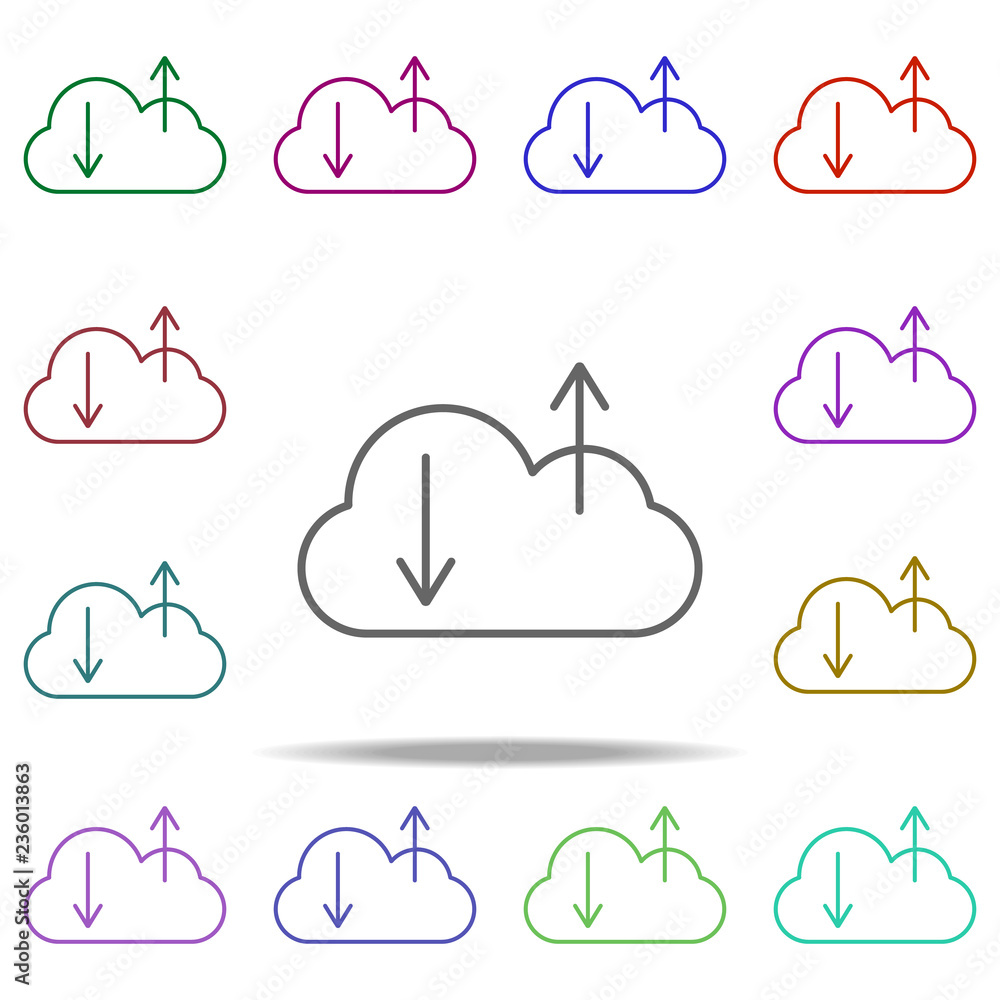 Poster sync cloud icon. Elements of online and web filled in multi color style icons. Simple icon for websites, web design, mobile app, info graphics