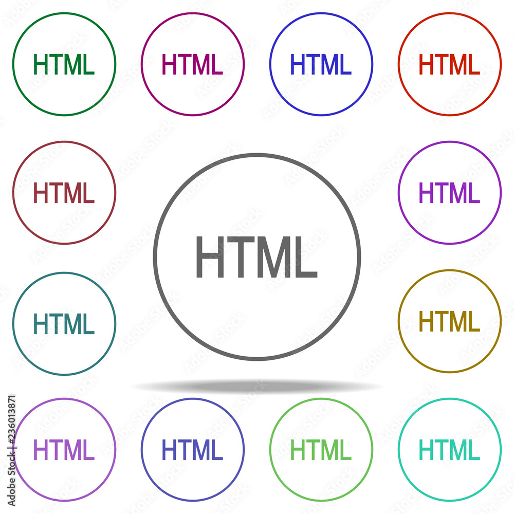 Poster html icon. elements of online and web filled in multi color style icons. simple icon for websites, w